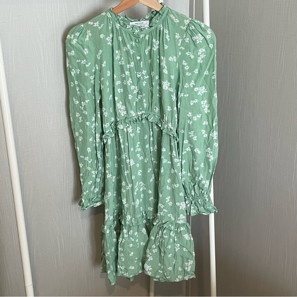 & Other Stories Green Floral Dress